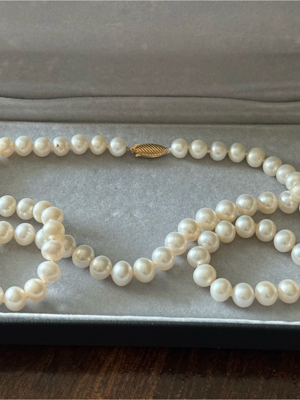 Vintage 24” Cultured Pearl Necklace with 14K Gold Clasp